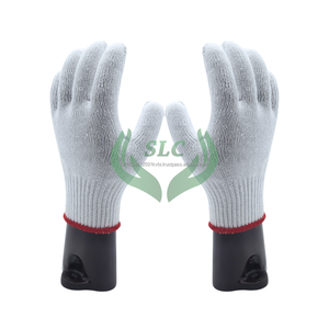 Gants de travail en coton tricoté avec manchette rouge antidérapante, texture intégrale, gants de sécurité polyvalents - Product Image 4