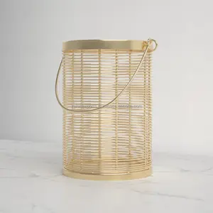 Designer <b>Gold</b> Metal <b>Lanterns</b> for Home Interior Decor Modern Art Unique Handmade Pillar Candle Stand Wedding Valentine's Day - Product Image 4
