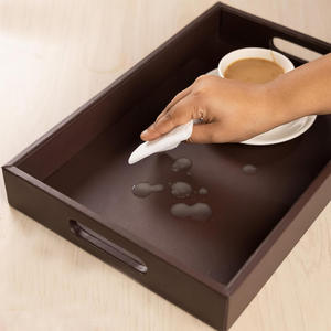 Plateau de service décoratif en MDF élégant classique avec poignées découpées plateau à thé en bois grand plateau à café pour décor de Table basse de cuisine - Product Image 6