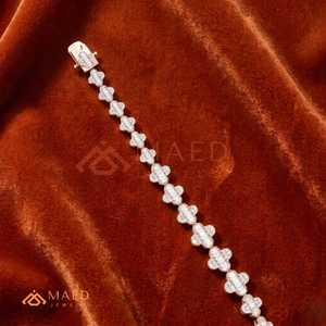 Rose Gold Moissanite Fine Chain Link Bracelet Fashion Jewelry Daily Wear Gift Style For <b>Men</b> Women Los Angeles Trend - Product Image 3