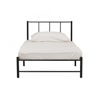 Base de Cama Individual Metálica Industrial Resistente NUHOOM-BASIC, 140 x 200 cm, Negra, para Dormitorio u Hotel