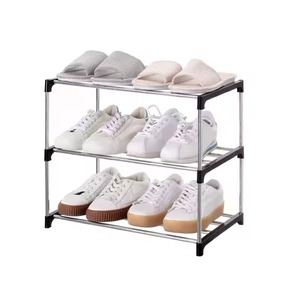 Étagère à chaussures modulaire en métal durable à 4 niveaux, design industriel, meuble de rangement autoportant pour la maison, organisateur moderne pour entrée - Product Image 3