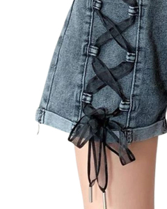 Women High Waist Denim Shorts Casual Stretch Jean Shorts Summer Fashion Ripped Blue Short Pants Soft Cotton Daily Wear Ladies - Product Image 4