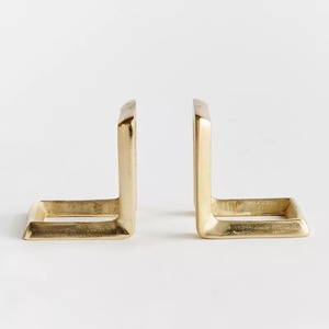 Sujetalibros de Piña Chapados en Oro, Escultóricos, Metálicos, Decorativos, Accesorio de Escritorio para Hogar u Oficina, Estilo Glam, 2 Piezas - Product Image 1