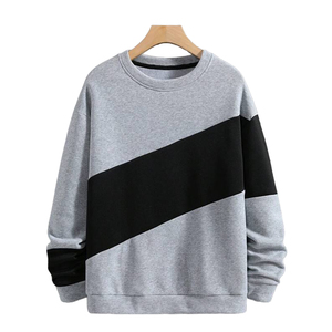 เสื้อสเวตเชิ้ตคอกลม ดีไซน์บล็อกสีแบบอสมมาตร แขนยาว สวมใส่สบายๆ ในฤดูใบไม้ร่วง ผลิตจากผ้าฝ้ายถัก 100% ระบายอากาศได้ดี - Product Image 3