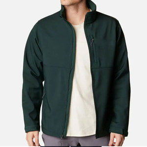 Chaqueta de Forro Polar Verde Oscuro para Hombre, Cuello Alto, Cierre de Cremallera, Resistente al Viento, Informal, para Otoño, Corte Regular, Material de Poliéster - Product Image 6