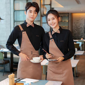 Camisas de Uniforme de Manga Larga para Personal de Restaurante, Hotel, Cafetería, Bar de Té con Leche, Barista, Ropa de Trabajo para Catering, Venta al Por Mayor de Fábrica OEM - Product Image 4