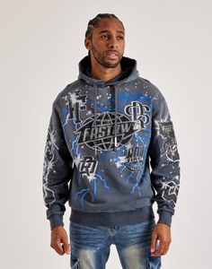 Sweat à capuche ample en strass délavé - Noir délavé |   Sweat-shirts et sweats à capuche pour hommes - Product Image 4