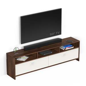Meuble TV design moderne en bois d'ingénierie Mannsae avec étagères pour livres et présentoir décoratif pour chambre à coucher - Product Image 5