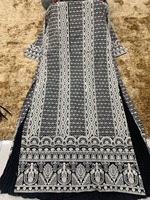 Robe longue de soirée pour femme, broderie discrète, en polyester respirant, manches longues, style arabe, pour le printemps et l'automne, Moyen-Orient
