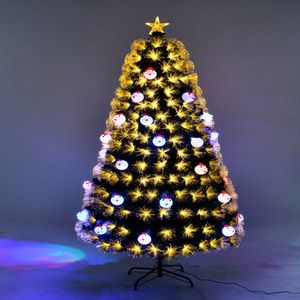 Albero di Natale in Fibra Ottica Pre-Illuminato da 6 Piedi, Albero Artificiale Realistico con LED Multicolore, Stella sulla Cima e Fiocchi di Neve per le Festività - Product Image 3