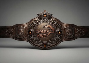 Ceinture en métal laiton vintage Champ King avec boucle ornée en forme de couronne - Product Image 6
