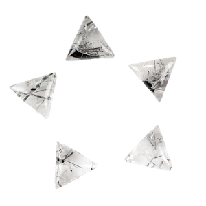 พลอยควอตซ์เจียระไนแบบหลวมทำจากทับทิมสีดำธรรมชาติเจียระไนทรงสามเหลี่ยมเทียบขนาด10มม. ผู้ผลิตขายส่ง - Product Image 1