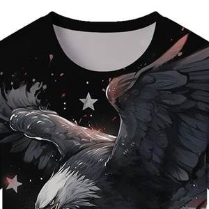 Camisetas negras para hombre con logo personalizado por sublimación, de secado rápido, cuello redondo, tela transpirable y cómoda, ideales para streetwear. - Product Image 5