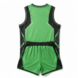 High Quality Printed Reversible Basketball Uniform Kit Sleeveless Breathable Mesh Moisture-Wicking Jersey <b>Shorts</b> Set Club - Product Image 2