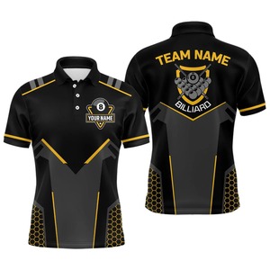 Camiseta de Polo Personalizada para Hombre, Manga Corta, Diseño de Billar con Impresión Digital, Secado Rápido, Tejido de Poliéster, Estilo Deportivo Informal - Product Image 2