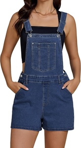 Salopette Décontractée d'Été en Jean pour Femme Coupe Ample Bretelles Réglables Taille Haute Extensible Poches à Boutons - Product Image 3