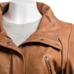 Authentic <b>Real</b> <b>Leather</b> <b>Jacket</b> Premium Handmade Breathable Waterproof Windproof Autumn Winter <b>Jacket</b> for Women - Product Image 3
