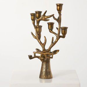 DAANI INTERNATIONAL Candelabro de Aluminio Hecho a Mano con Diseño de Asta de Ciervo, Portavelas de Múltiples Brazos, Decoración Navideña para el Hogar - Product Image 2