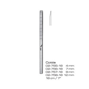 Curette para Huesos Cottle de 18 cm, Instrumento Quirúrgico Manual de 4, 7, 9 y 12 mm, Cirugía General Clase I, Reutilizable, Acero Inoxidable - Product Image 1
