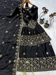 Designer Lehenga With Top and Dupatta Set Heavy Georgette With Embroidery Work Party Wear Wedding Wear Indian Fully Stitched - Product Image 4