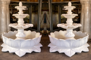 Fontaine d'eau Royal White Lotus pour la décoration d'entrée de mariage, décoration élégante pour événements de mariage, fontaine en fibre de verre, eau, USA - Product Image 2