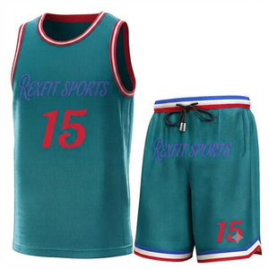 Conjunto de Camiseta y Pantalones Cortos de Baloncesto Rexfit Sports, Uniforme de Malla Sublimada, Transpirable, Unisex, para Adultos, Ropa de Equipo 15 - Product Image 5