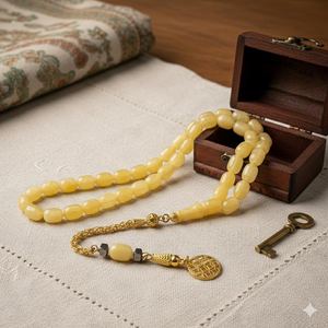 Royal งาช้างเรืองแสงเรซิ่น Tasbih Angel Islamic เป็นมิตรกับสิ่งแวดล้อมหรูหรา misbaha สวดมนต์ลูกปัดแฮนด์เมดของขวัญสุดหรู - Product Image 5