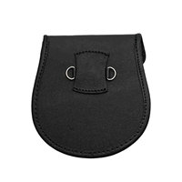Pochette en cuir vegan style Sporran médiéval avec pompons, Sporran écossais pour kilt avec ceinture à chaîne pour homme