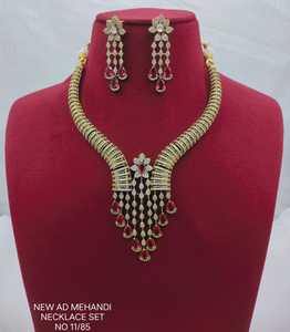 Gold Plated American Diamond Choker <b>Necklace</b> Set Bridal CZ Crystal <b>Statement</b> Drop <b>Necklace</b> with Matching Earrings for Women - Product Image 5