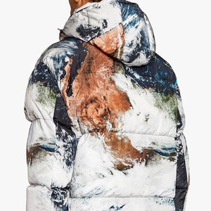 Chaqueta de Invierno para Hombre con Capucha, Estampado por Sublimación, Impermeable, Relleno de Poliéster, Estilo Casual, Cierre de Cremallera, Chaqueta Acolchada - Product Image 5