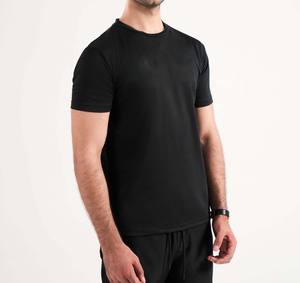 Camiseta Deportiva de Secado Rápido, Ecológica, 100% Algodón Tejido, para Hombre, Corte Regular, Ropa de Gimnasio, Absorbe la Humedad, Negra, para Correr - Product Image 4