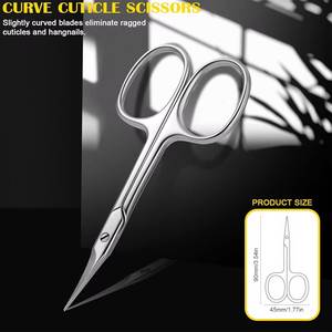 Ciseaux de manucure Morje en acier inoxydable chirurgical pour droitiers, lame droite et aiguisée, manche durable, outil de soin des ongles pour le nail art - Product Image 5