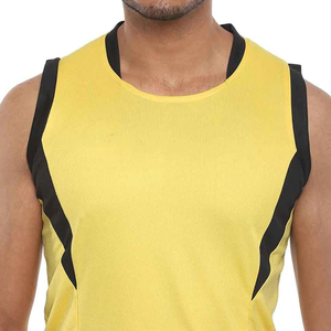 Ensemble Maillot et Short de Volleyball Jaune pour Homme – Débardeur Sans Manches, Taille Élastique, Anti-Transpiration, Tenue de Sport d'Été, Personnalisation Frontale pour Équipe - Product Image 3