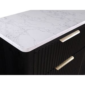 Comò contemporaneo a 6 cassetti con Top bianco e nero Design moderno in legno camera da letto mobili con manopole in metallo 1pc - Product Image 4