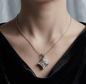 Princess Cut VVS D Moissanite Classic Party 14K <b>Solid</b> <b>Gold</b> Solitaire Diamond <b>Pendant</b> Necklace for Women Fine Jewelry Supplier - Product Image 3