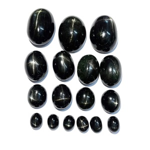 Lot de pierres précieuses en diopside noir cabochon, pierre d'astérisme, qualité commerciale pour la fabrication de bijoux et l'artisanat, avec petites fissures - Product Image 3