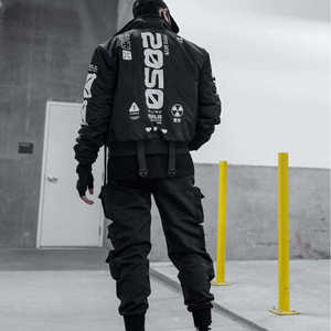Cyberpunk Techwear <b>Jacket</b> Men's Tactical Bomber Streetwear Windbreaker Multi-Pocket Harajuku Urban Utility Flight Sportswear - Product Image 5