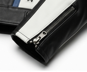 Good Quality Motorbike Clothing Regular Fitted Zipper Closure <b>Racer</b> Apparel Moto GP Style Men's Leather <b>Jacket</b> Male - Product Image 4