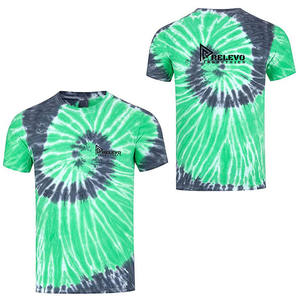 T-shirt unisexe surdimensionné tie-dye, prix d'usine, vente en gros |   Tissu tissé, T-shirt d'été à manches courtes en tissu 100% coton - Product Image 3