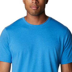 Camiseta de Manga Corta con Cuello Redondo Azul para Hombre, 100% Algodón, Corte Regular, Color Sólido Informal, Tejido de Punto Jersey - Product Image 5
