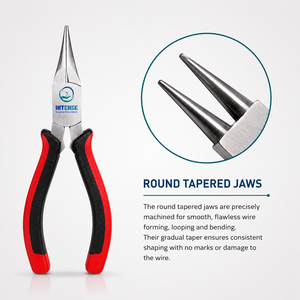 Alicates Profesionales de Punta Redonda para Joyería, Acero Inoxidable, Herramienta Ergonómica para Abrochar Alambres y Abalorios con Agarre Suave - Product Image 3