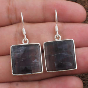 Pendientes de Fluorita Arcoíris Natural al por Mayor, Plata de Ley 925 con Engaste de Bisel, Joyería Fina de Lujo para Mujer, Precio de Fábrica - Product Image 4