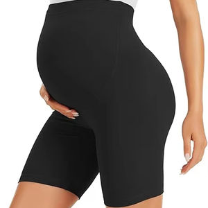 Shorts de Maternidad Ecológicos para Mujer, Shorts de Yoga para Correr, Logotipo Personalizado, Ajuste Elástico, Absorción de Humedad, Shorts Deportivos Negros de Poliéster - Product Image 1