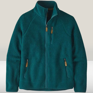 <b>Men's</b> Teal Fleece Jacket Stand Collar Zipper Closure Casual Winter Wear Regular Fit Solid Color Breathable <b>Thermal</b> Hooded Cotton - Product Image 1