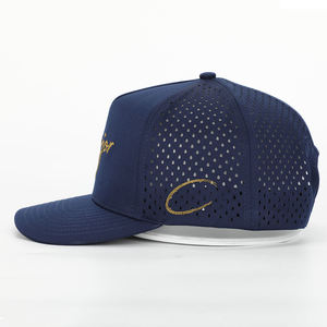 Trending Performance Street Style Casual Trucker <b>Hat</b> Laser Perforated Snapback <b>Cap</b> Custom Logo OEM Unisex 100% Polyester - Product Image 1