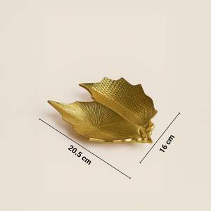 Bandeja Decorativa Dorada con Relieve, Bandeja de Aluminio Brillante de Diseño para Decoración de Mesa, Regalo Festivo para el Hogar, Diwali - Product Image 5