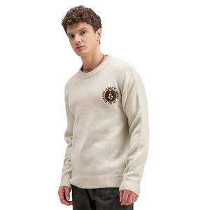 Pull-over en maille jacquard brodé vintage uni à col ras du cou unisexe, personnalisé ODM, grande taille, coupe ample, style streetwear, vente en gros - Product Image 2