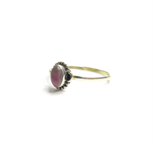 Women's Sleek Band <b>925</b> <b>Silver</b> <b>Ring</b> With Rose Quartz Gemstone 1.2g Smooth Comfortable Jewelry Party Occasion Wear - Product Image 2