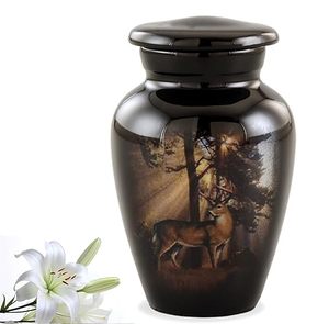 Regal Aluminum <b>Keepsake</b> Cremation Urn <b>Memorial</b> Ash Holder Featuring Artistic Secure Closure And Decorative Surface Finish - Product Image 3